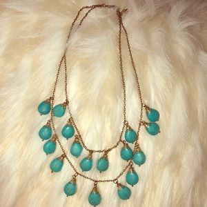 Two Strand Necklace, Turquoise accents .